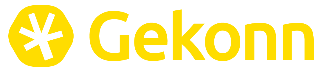 Gekonn logotip rumeni leže
